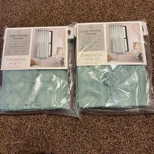 Threshold Boho Light Aqua Curtain Panel